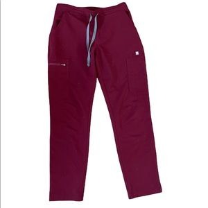 FIGS yola scrubs bottoms burgundy XS petite